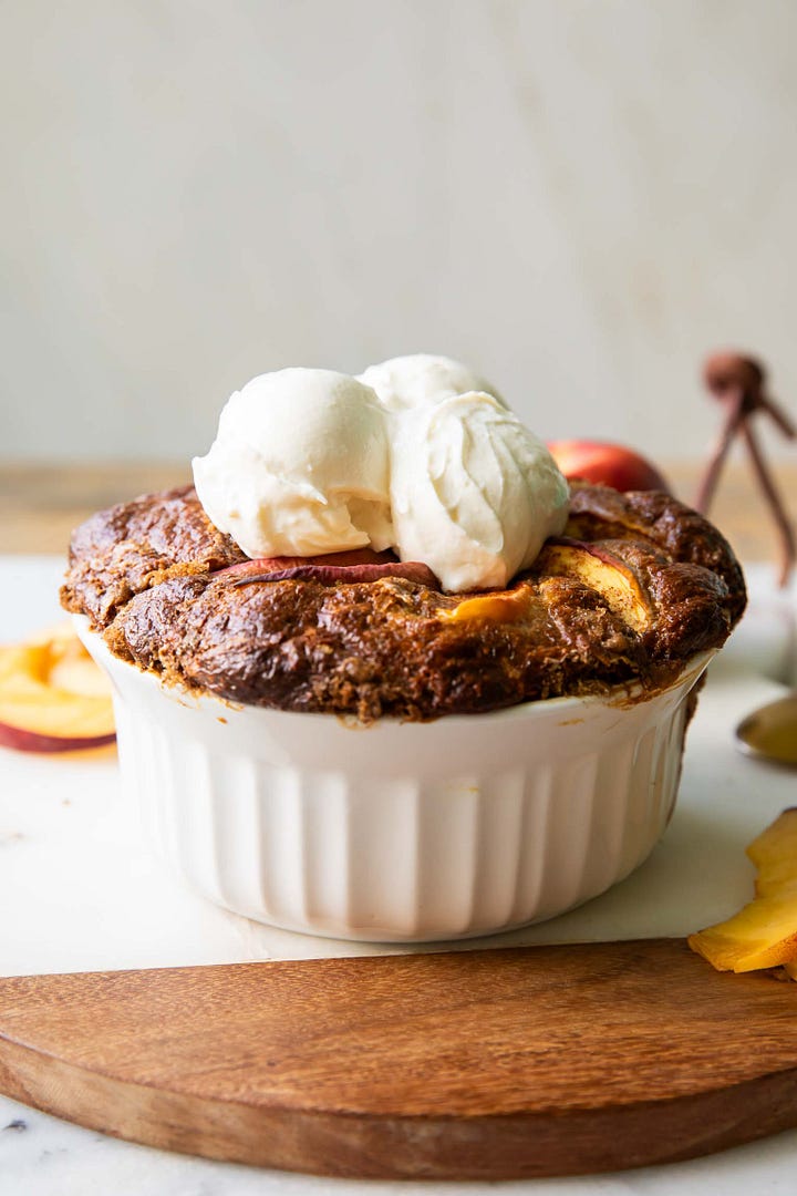 Baked peach oatmeal, lemon blueberry pancakes, thin mint brownie balls, peanut butter bars.