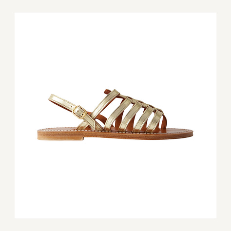 three different flat sandal styles