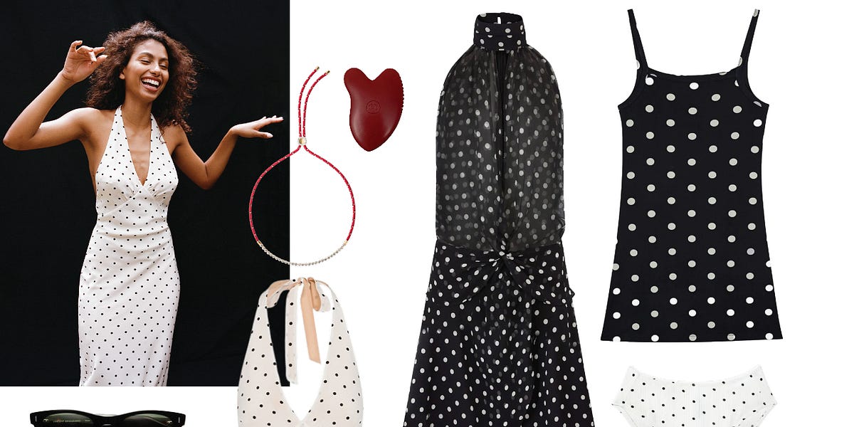 niana flocky dot pants dress　M niana flocky dot pants dress M Oriana Black Polka Dots