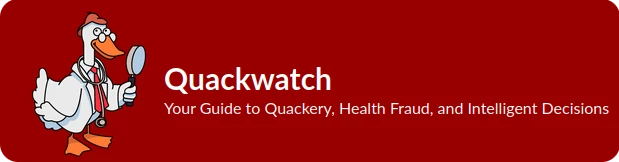 The Quackwatch logo: a duck holding a magnifying glass