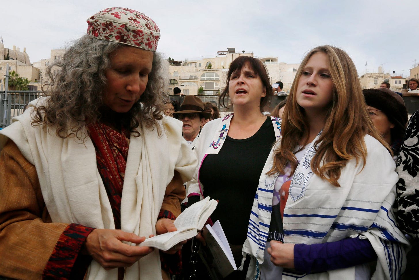 Rabbi Susan Silverman (C) and her daughter Hallel (R), seen wearing a prayer shawl as they pray together with women of the "Women of the Wall" organization at the Western Wall, Judaism's holiest site, in Jerusalem on April 11, 2013. Photo by Miriam Alster/FLASH90) Rabbi Susan Silverman (C) and her daughter Hallel (R), seen wearing a prayer shawl as they pray together with women of the "Women of the Wall" organization at the Western Wall, Judaism's holiest site, in Jerusalem on April 11, 2013. Photo by Miriam Alster/FLASH90)