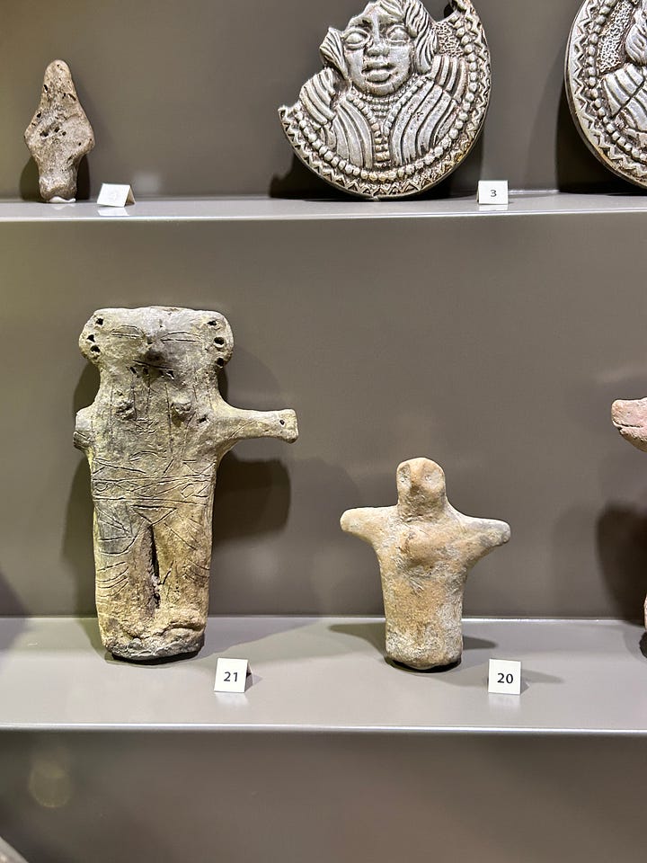 photographs of neolithic artifacts, and dr. carla ionescu at the patau sutu museum