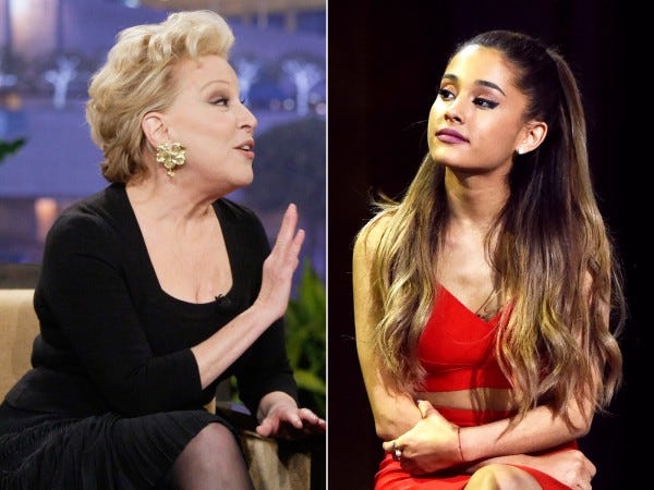 bette midler ariana grande feud bette midler ariana grande feud