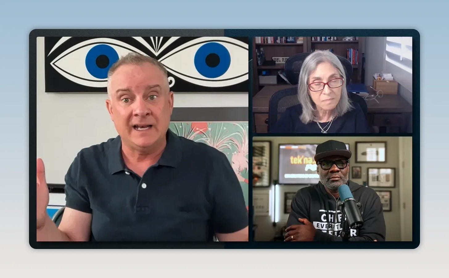 Multi-speaker video screenshot discussing the value of building trust through relationships