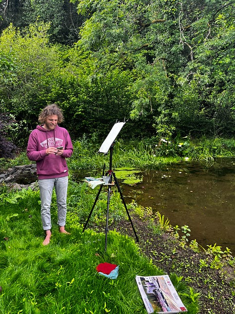 photos of artist Tom Shepherd teaching