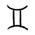 The Gemini zodiac glyph. 