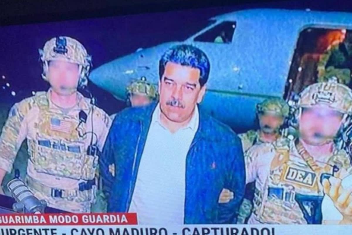 Nikolas e Eduardo Bolsonaro publicam foto que seria de Maduro preso Nikolas e Eduardo Bolsonaro publicam foto que seria de Maduro preso