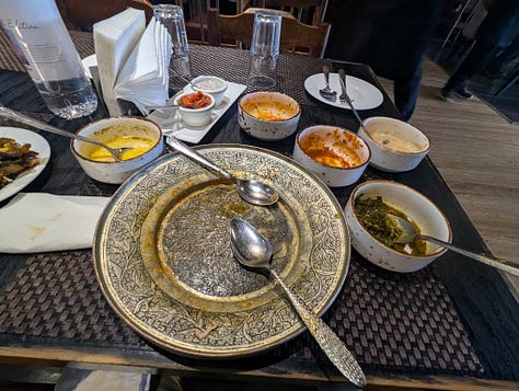 Food served in plates and empty plate