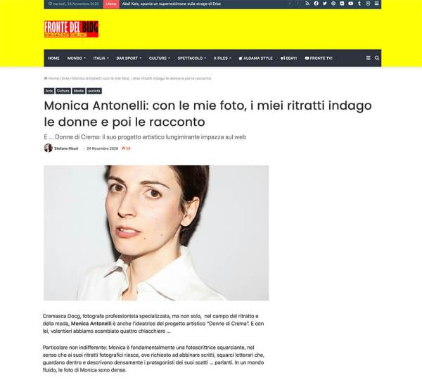 L'intervista a Monica Monimix Antonelli pubblicata su Fronte del Blog