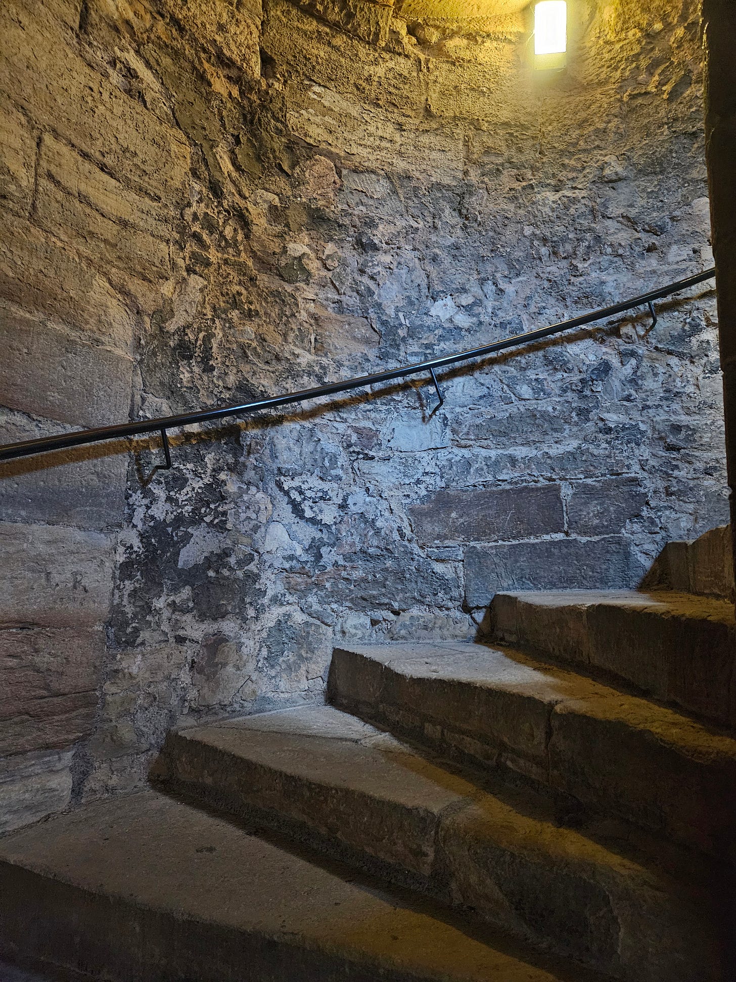 Circular stairs leading to the turrets