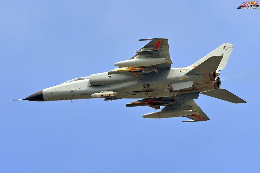 A JH-7A strike aircraft carrying two KD-88 missiles and a data link pod A JH-7A strike aircraft carrying two KD-88 missiles and a data link pod