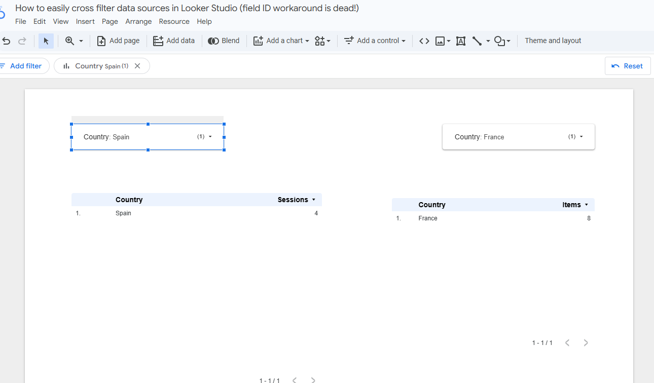 looker studio bible How to easily cross filter data sources in Looker Studio not connected