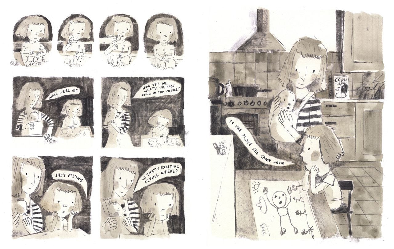 Double-page spread from Shushu (2026), written by Ziggy Hanoar and illustrated by Benjamin Phillips.