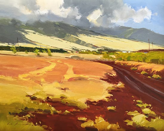 Roasted Reds, 16 x 20", Oil, © Greg LaRock Landscape Painting - Roasted Reds, 16 x 20", Oil, © Greg LaRock