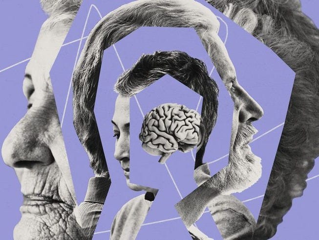 This may contain: an image of two people with their heads in the shape of a human head and one person's brain