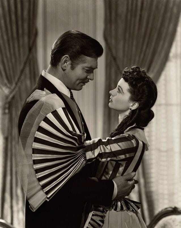NPG x35326; Clark Gable as Rhett Butler and Vivien Leigh as Scarlett O'Hara  in 'Gone with the Wind' - Portrait - National Portrait Gallery