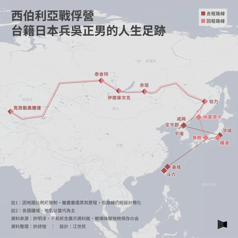 台籍日本兵、西伯利亞戰俘營、二戰、吳正男