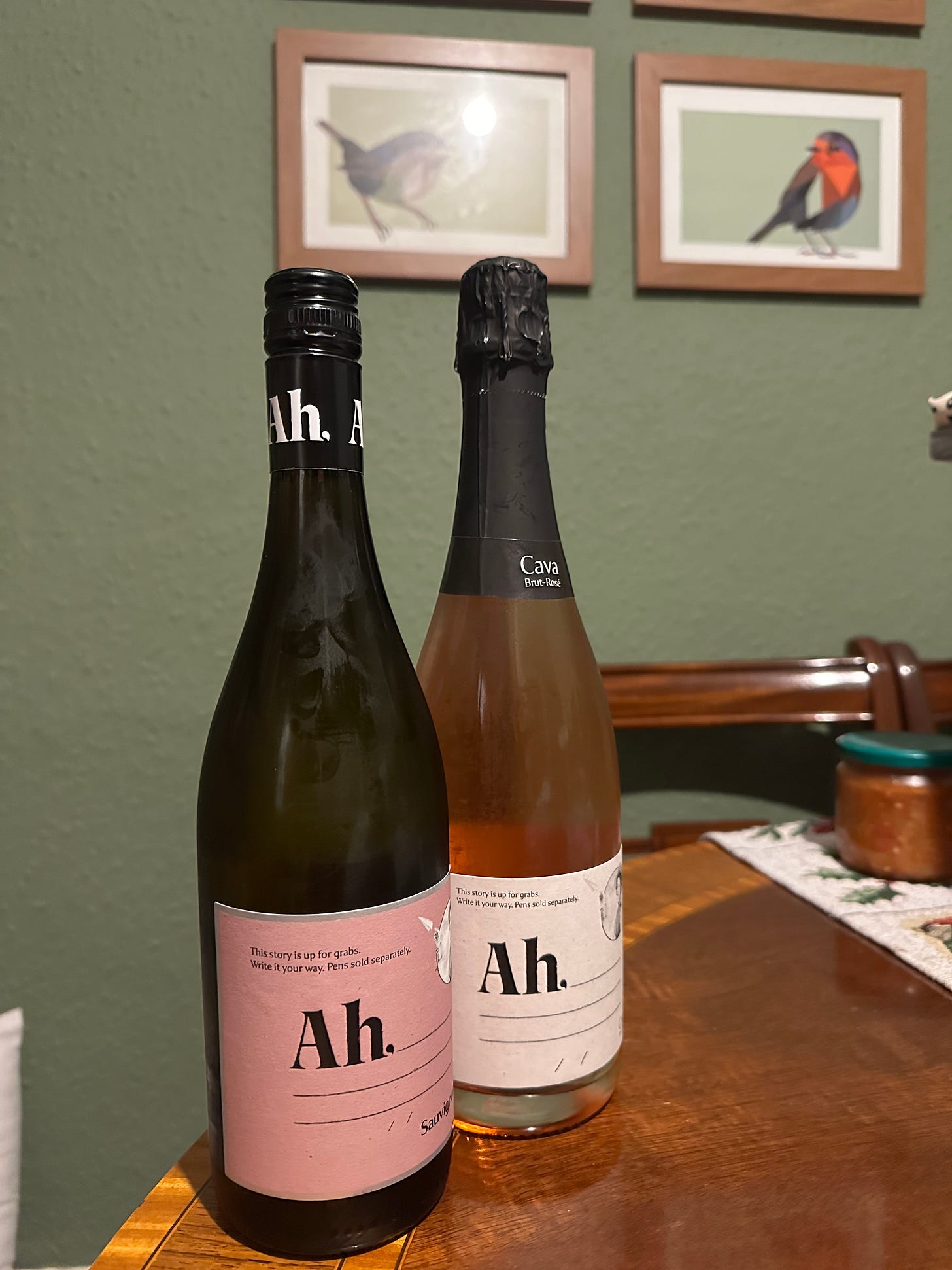 The Cava and Sauvignon Blanc from Ah, Wines