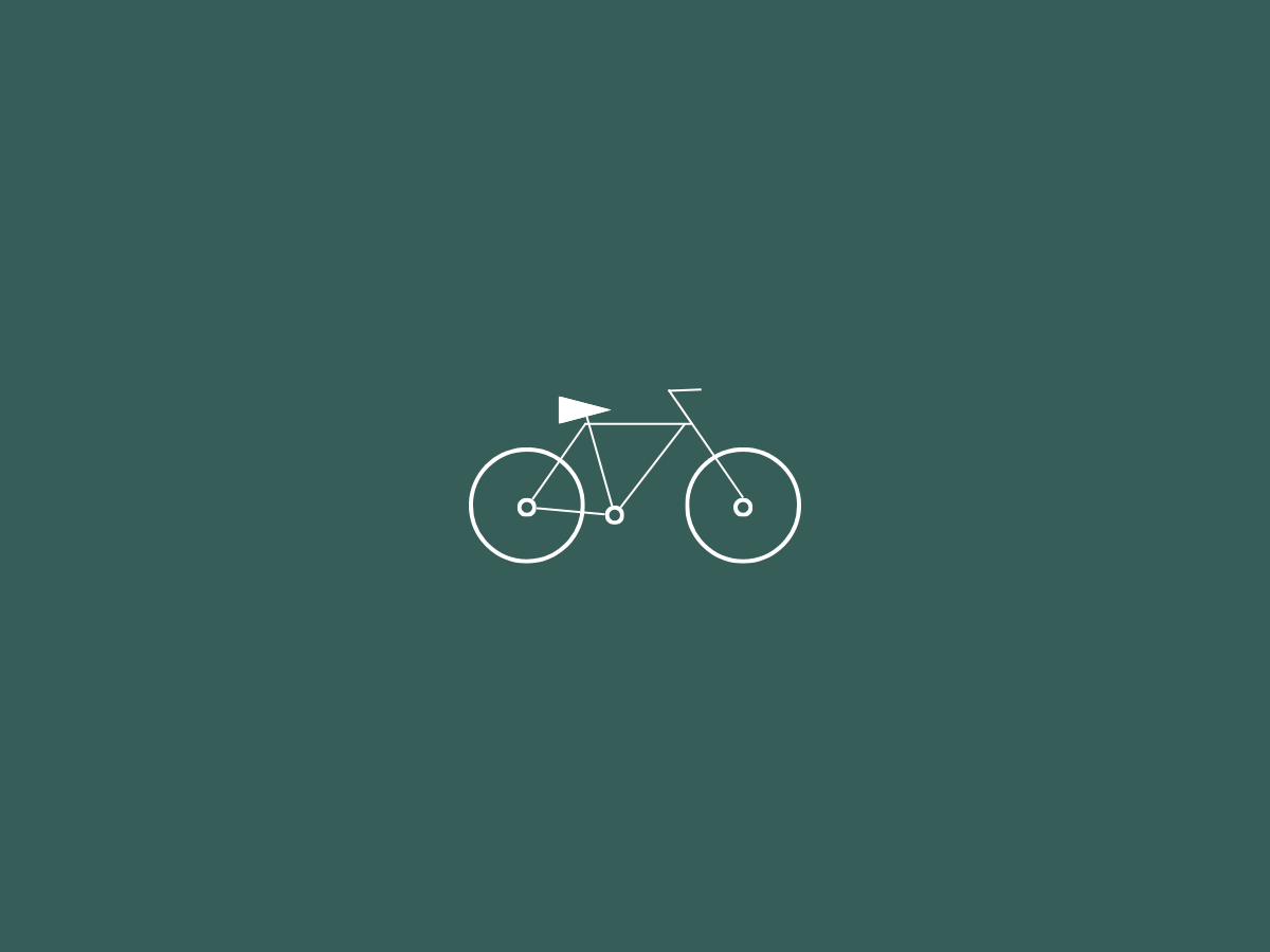 green background with a white bicycle on it