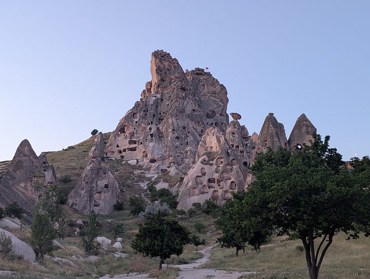 Descending from Uçhisar and the track towards White Valley