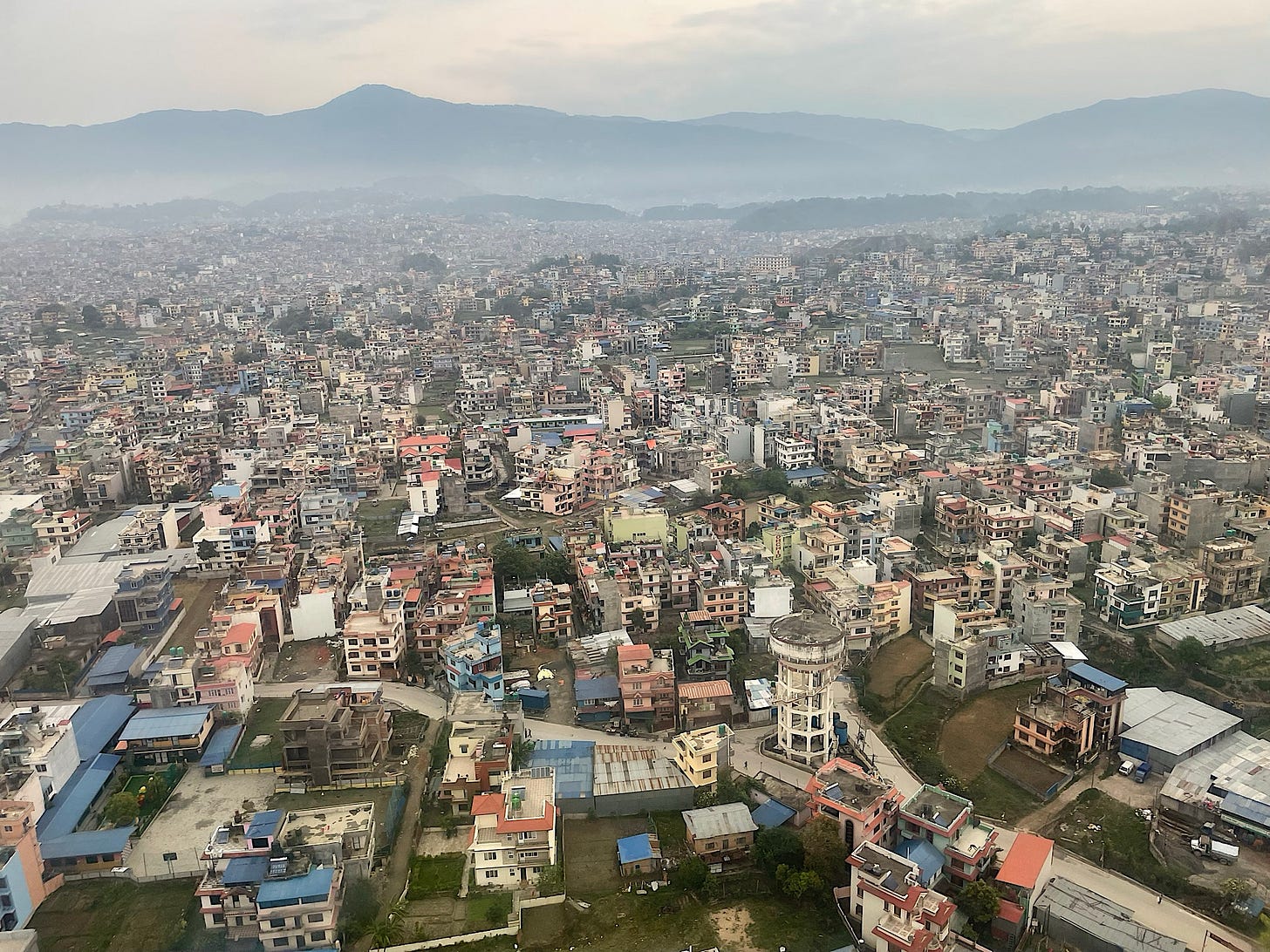 And we were off above Kathmandu!