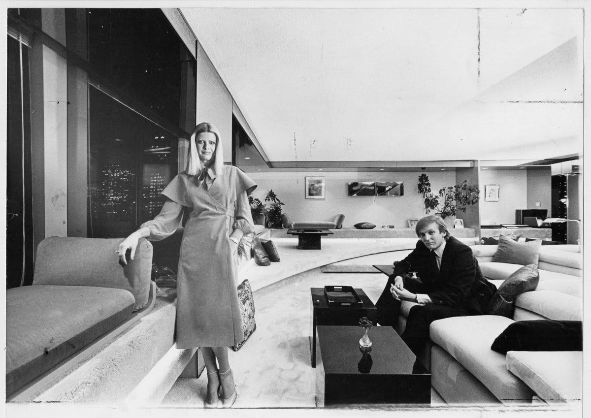 Ivana and Donald Trump relaxing in their Manhattan apartment, March 12, 1979. Ivana and Donald Trump relaxing in their Manhattan apartment, March 12, 1979.
