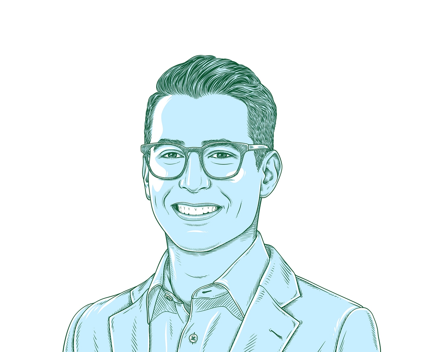 Zach Norgaard, Associate Director, in a line-drawn portrait