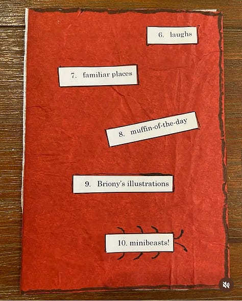 The pages of a zine made with tissue paper, strips of white paper with words typed on them and markers