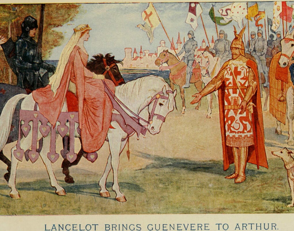 Lancelot bringing Guinevere to Arthur
