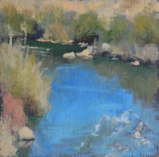 Rio Grande, 8 x 8", Oil, © Stuart Fullerton Rio Grande, 8 x 8", Oil, © Stuart Fullerton