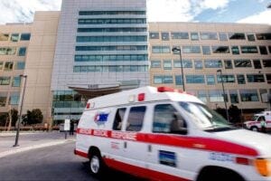 ambulance at hospital ambulance at hospital
