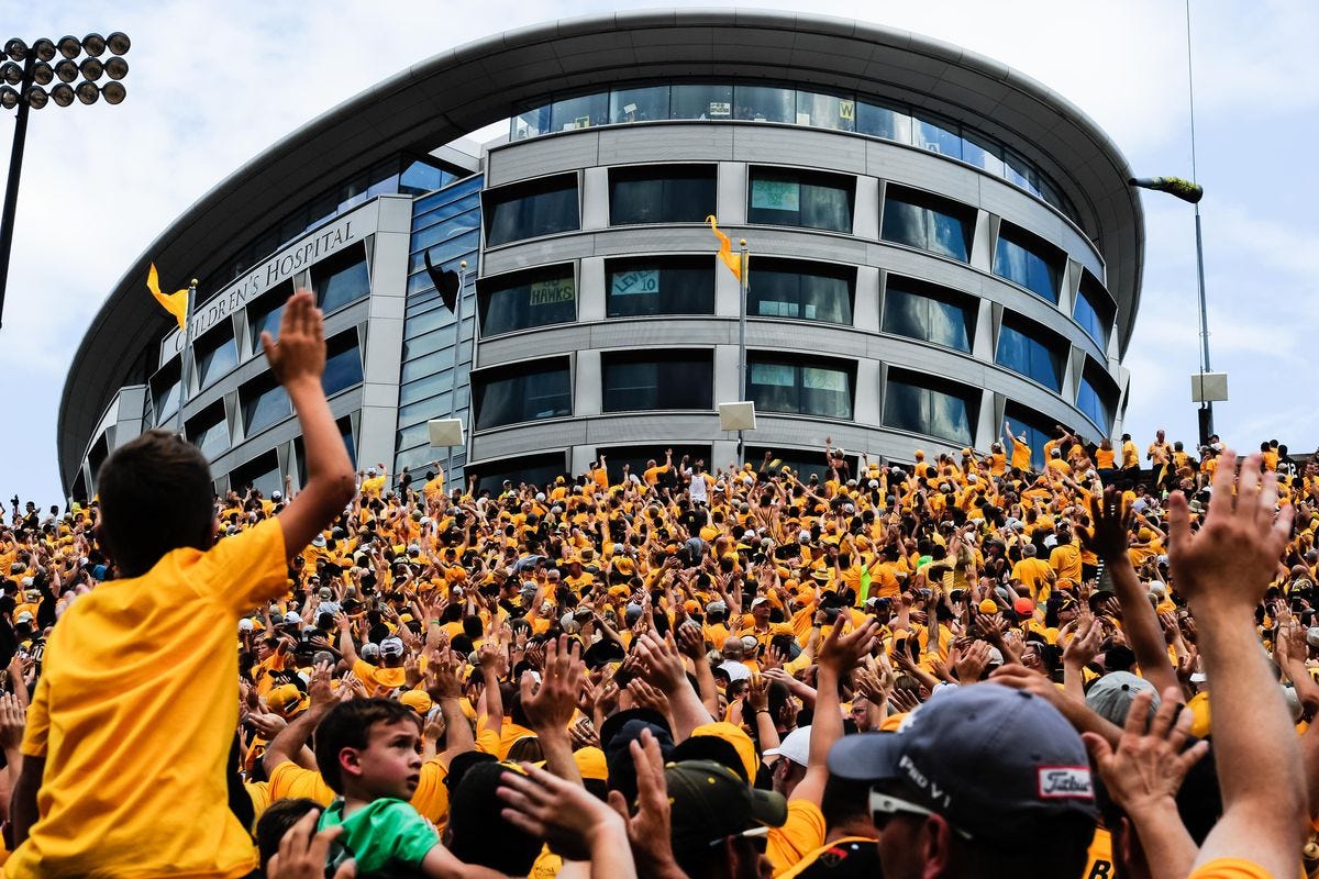 Throwback Thursday: Hawkeyes' First Wave to University of Iowa Children's  Hospital - Black Heart Gold Pants