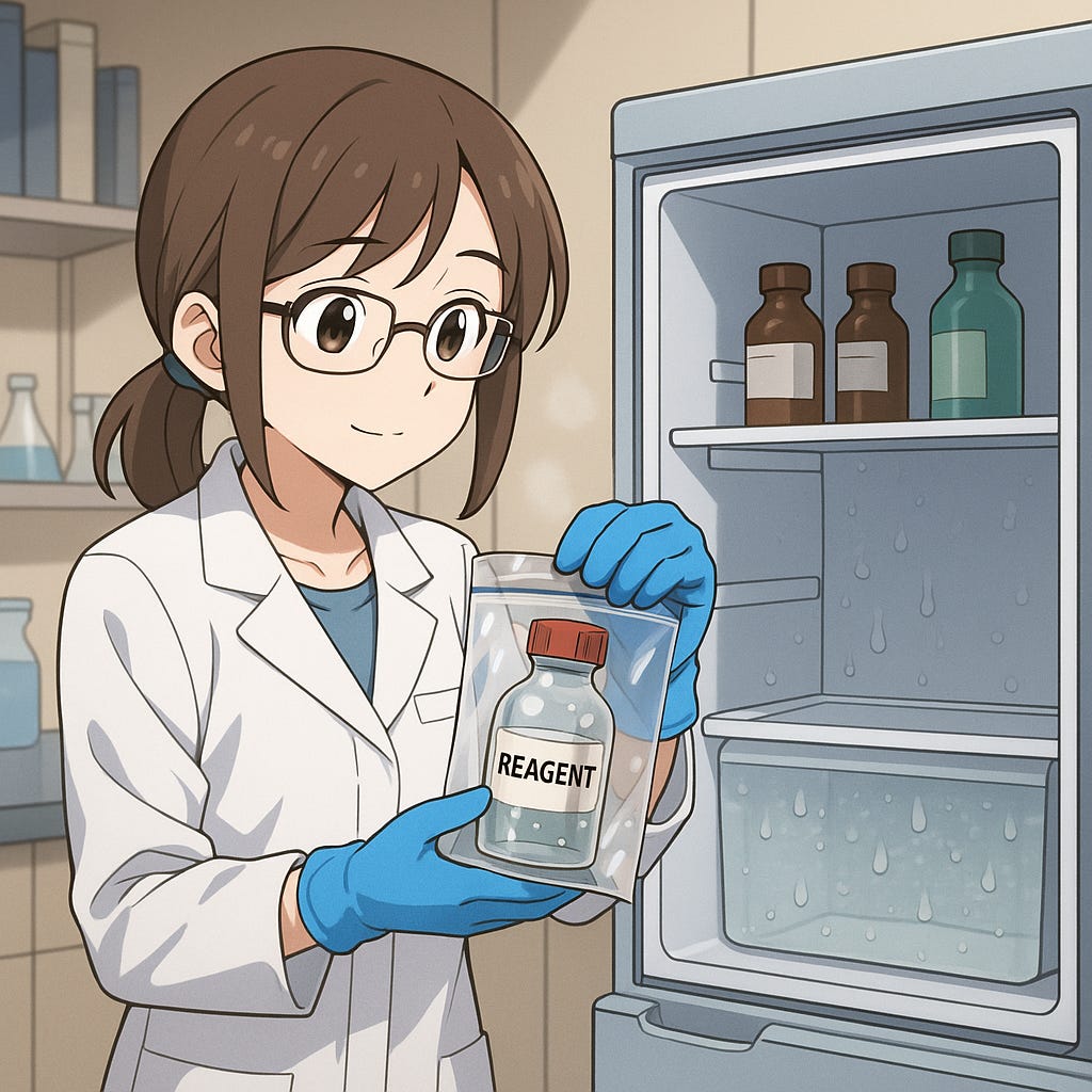 Takstack 冷蔵庫に保管した試薬 ~湿気に敏感な試薬を安全に扱うために~ - Takstack/Chemonicles