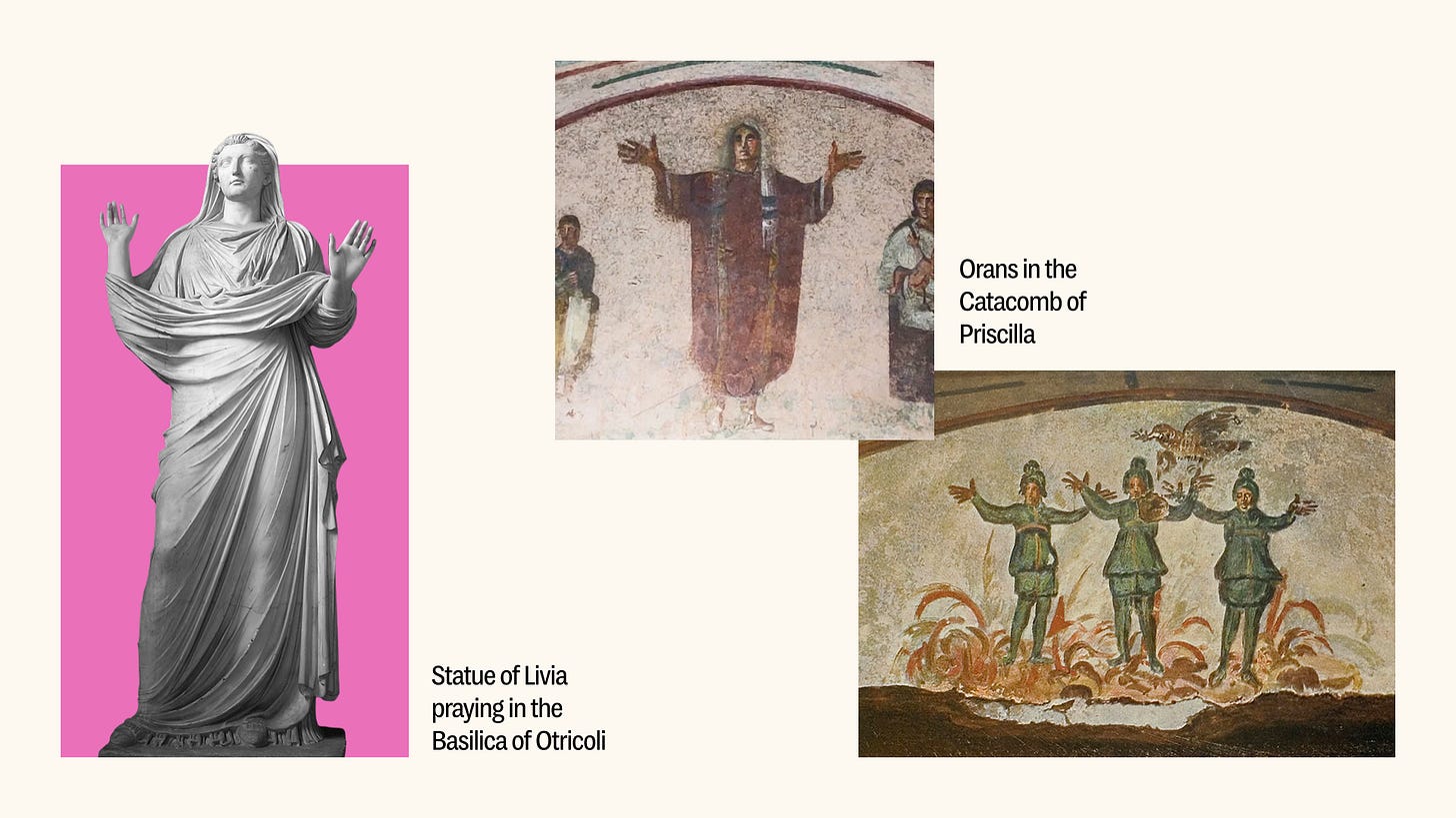 Orans position in Roman art Orans position in Roman art