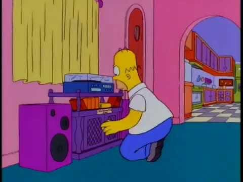 Look at these records! Homer compares his music collection with Marge's. -  YouTube