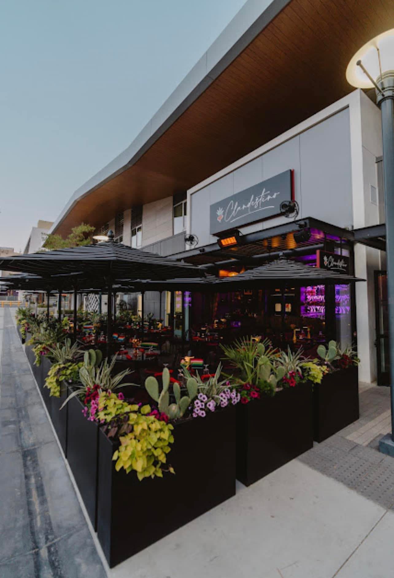 The patio at Clandestino in Palm Springs in California.