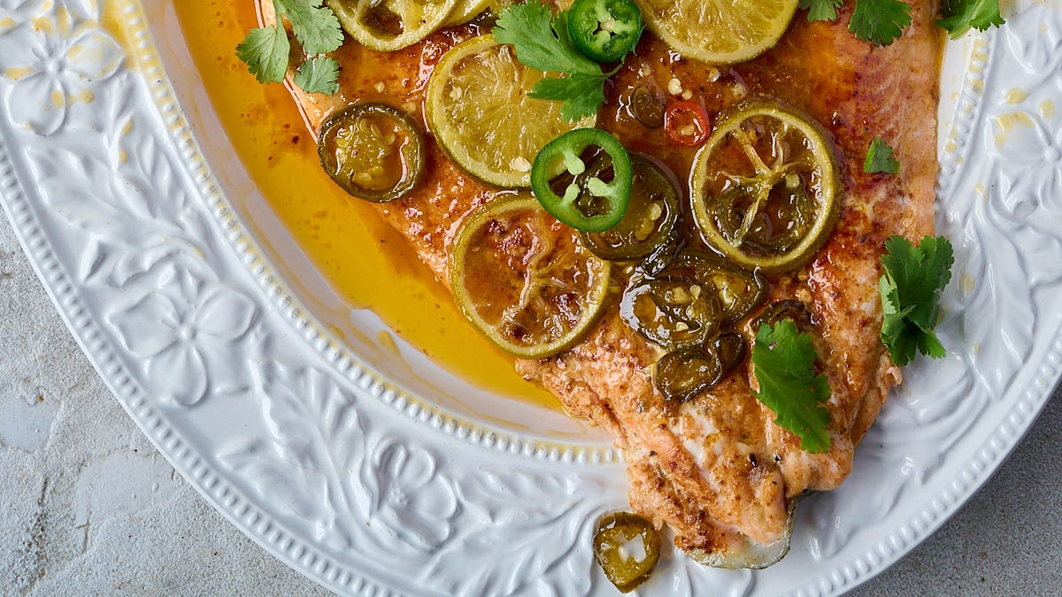 Hot Honey Slow Roasted Salmon - by Daen Lia