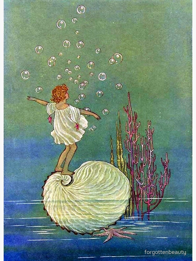 Fairy Under the Sea - Ida Rentoul Outhwaite" Art Board Print for Sale by  forgottenbeauty | Redbubble