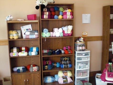 Debi often knit and crocheted baby item for charity.