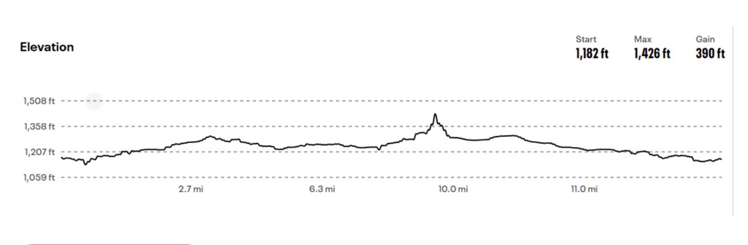 Phoenix Rock ’n’ Roll Half Marathon course elevation.