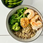 Shrimp & broccoli bowl with spicy sauce