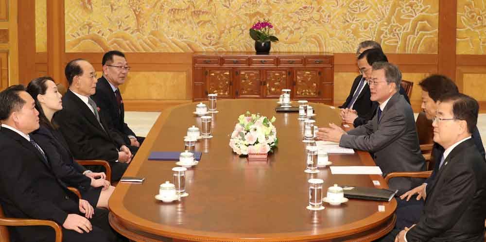 In February 2018, then-President of the ROK Moon Jae-in spoke with the DPRK's Kim Young-nam and Kim Yo-jong.