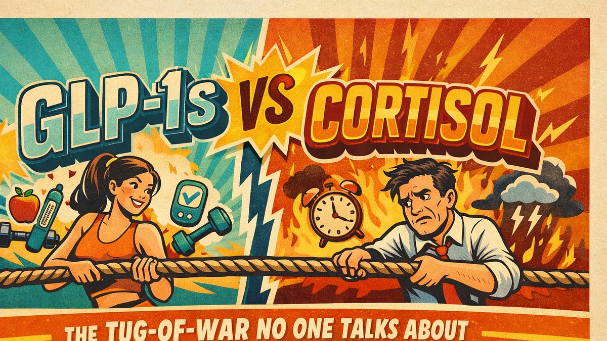 Image showcasing GLP-1s vs Cortisol: The Tug-of-War No One Talks About
