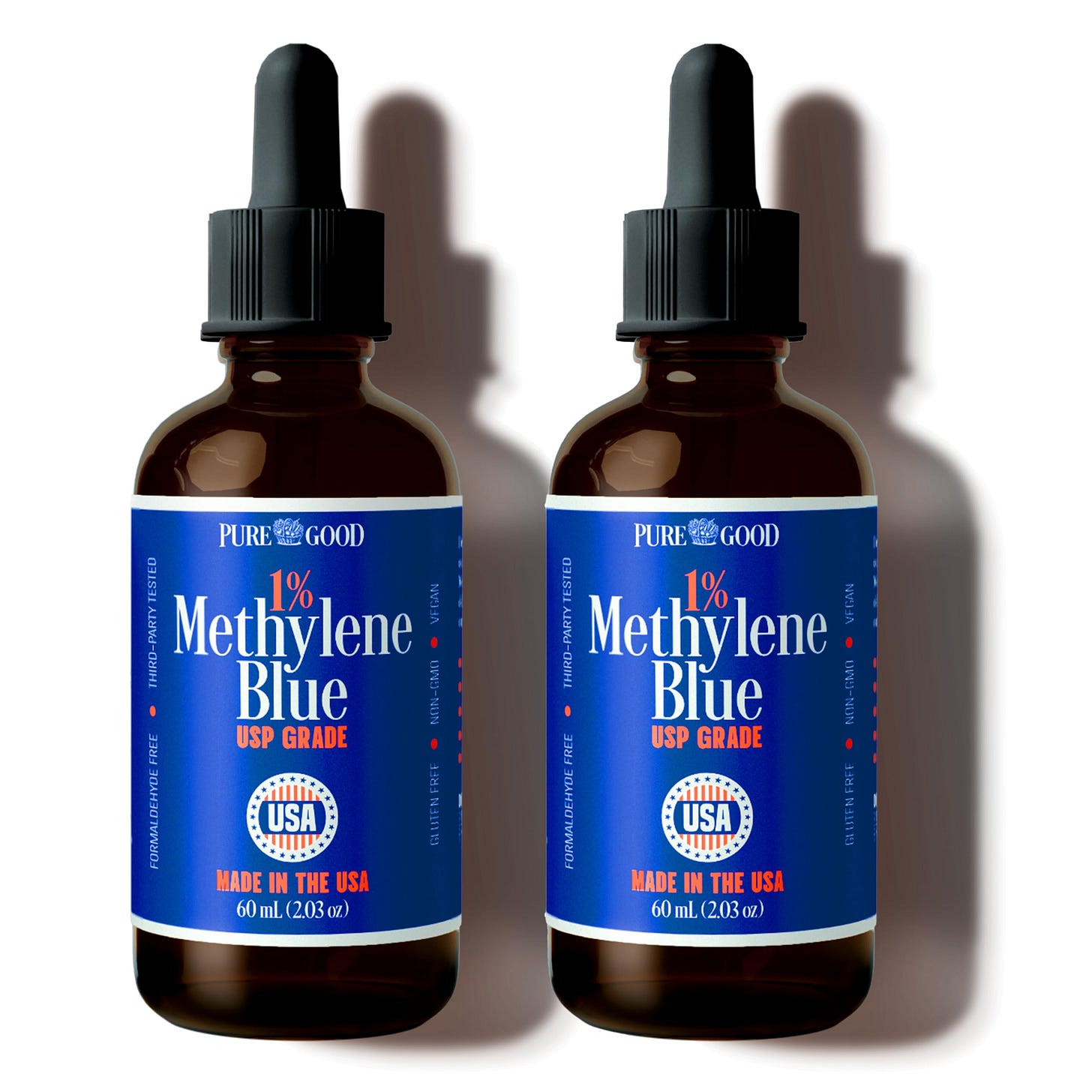 2 Pack Pharmaceutical Grade Methylene Blue 1% (60 mL), Third-Party Tested  USP-Grade Methylene Blue for Humans, Formaldehyde and Alcohol Free Methylene  Blue Pharmaceutical Grade in Amber Dropper Bottle : Amazon.ca: Industrial &