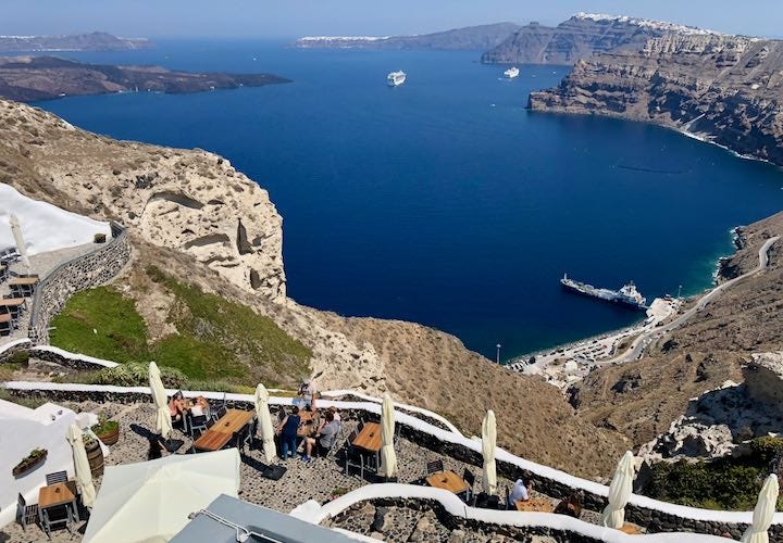 Santorini Winery with Sunset and Caldera View