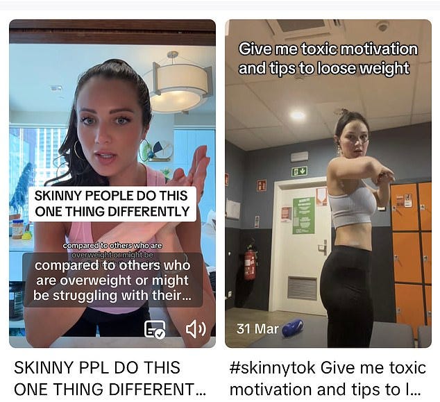 Inside the latest 'harmful' online trend dubbed SkinnyTok - where young girls and women are consuming 'dangerous' content sweeping the internet | Daily Mail Online Inside the latest 'harmful' online trend dubbed SkinnyTok - where young girls and women are consuming 'dangerous' content sweeping the internet | Daily Mail Online
