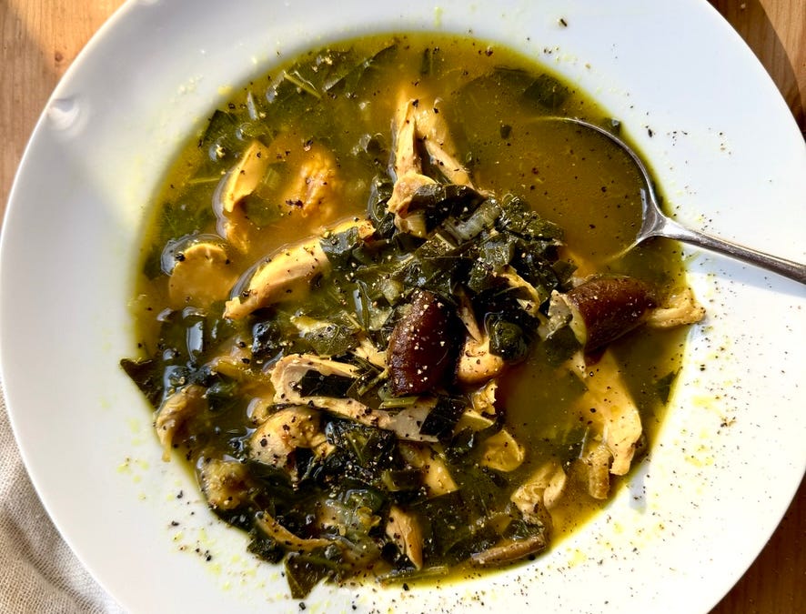 New! Recipe! Chicken Drumstick Soup with Collard Greens