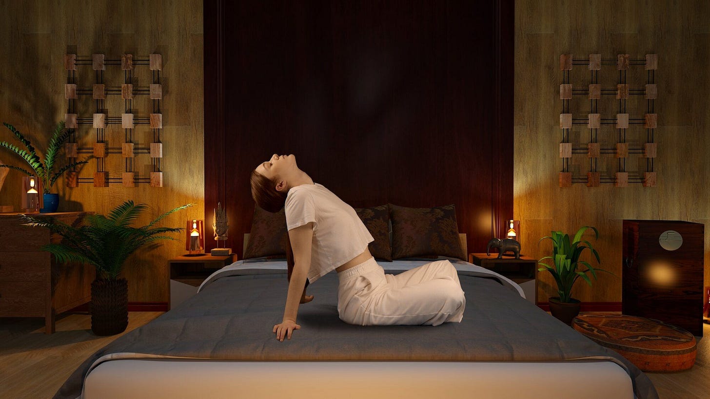 A yoga bedtime routine stretching