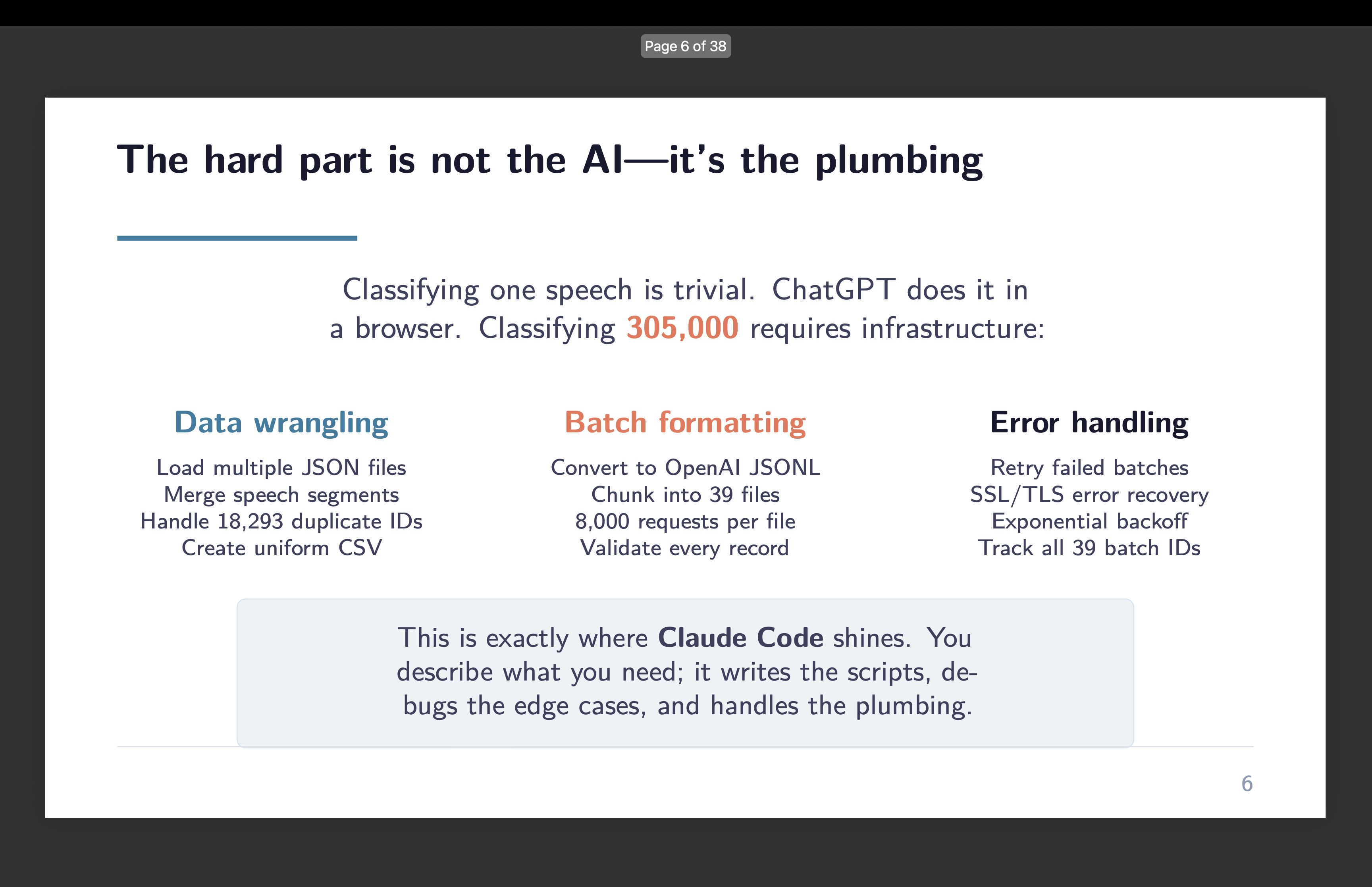 Claude Code 22: Final Entry Into Classification of Speeches with Claude Code and OpenAI gpt-4o-mini (Part 5)