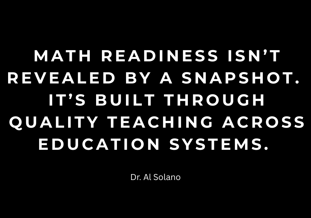 Math readiness isn’t revealed by a snapshot. It’s built through good teaching across education systems. 